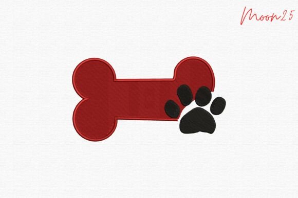 Dog Bone Paw Filled Stitch Pattern