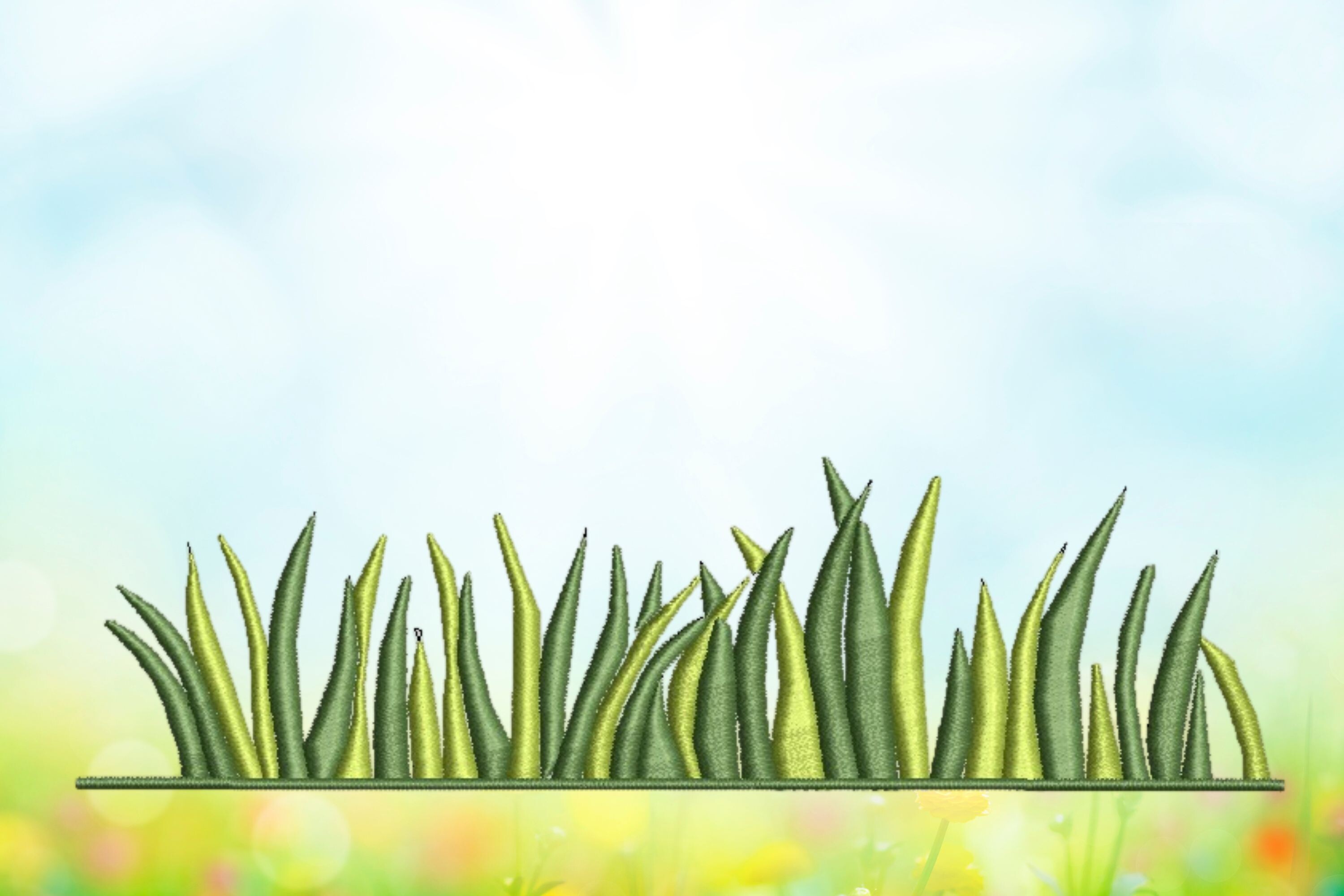 Grass Border - Satin Stitch