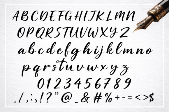 Handwriting Signature Font PNG with transparent background - Preview 1