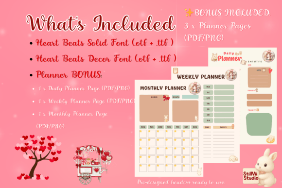 Heart Beat Duo Font - Preview 2