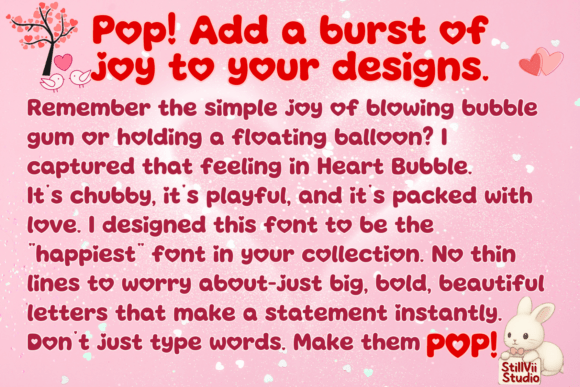 Heart Bubble Font - Preview 3