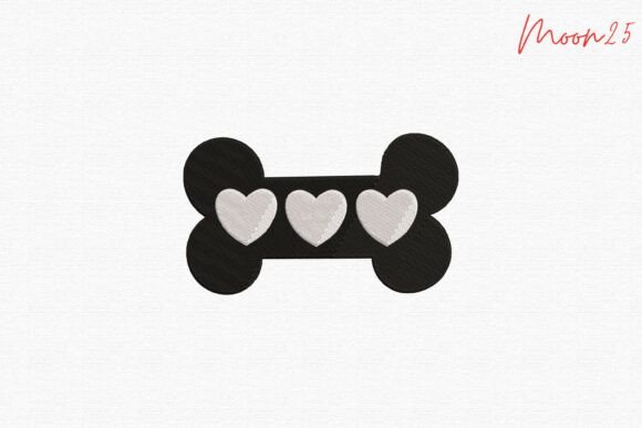 Heart Dog Bone Filled Stitch Pattern