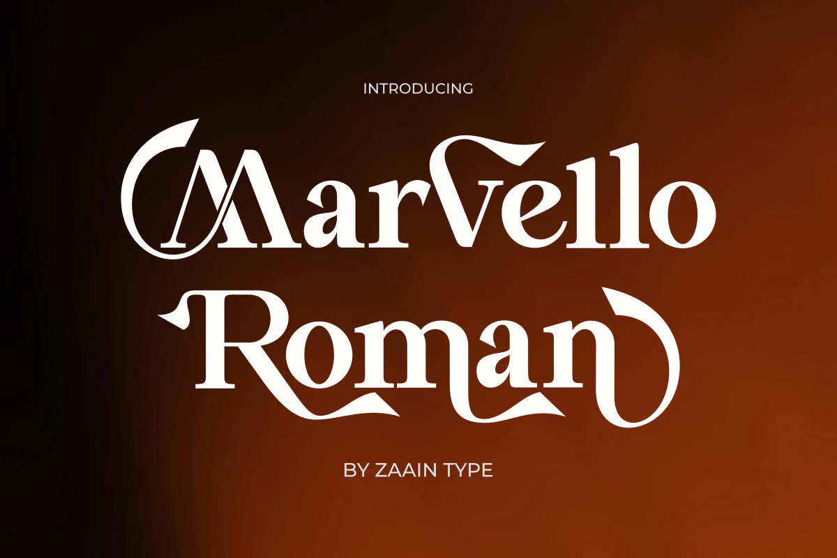 Marvello Roman preview, roman serif font for formal envelope addresses