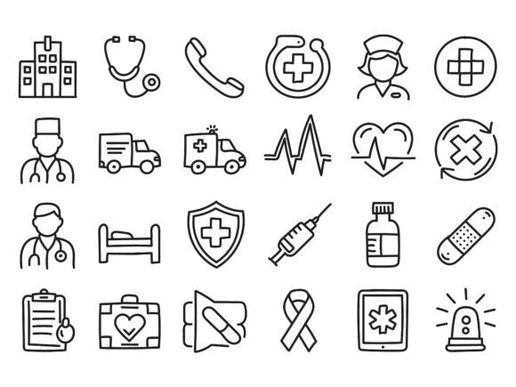 Medical Healthcare Line Icon Set Grafik Symbole Von Depict_Design