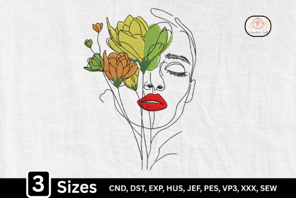 Minimalist Abstract Floral Woman Face