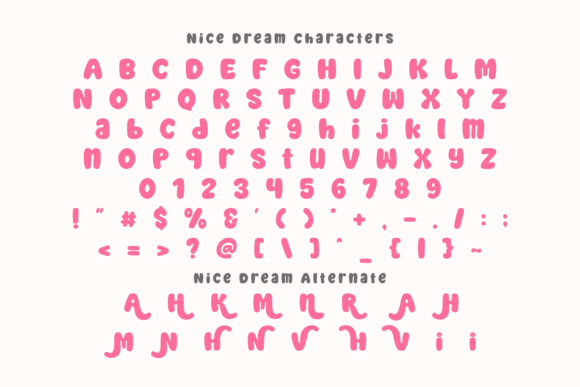 Nice Dream Font PNG with transparent background - Preview 1