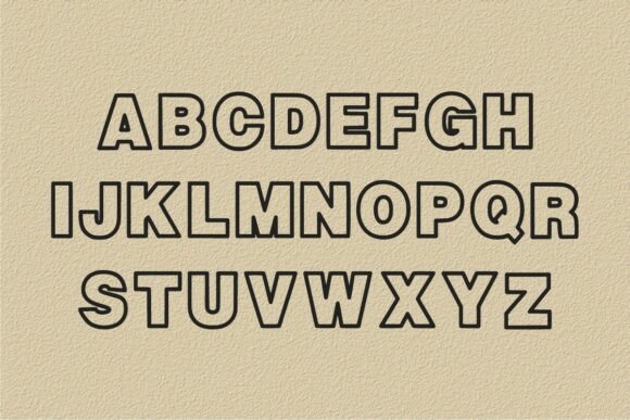 Outline Design Font PNG with transparent background - Preview 3