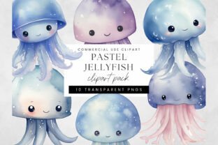 Pastel Jellyfish Clipart PNG Cute Ocean