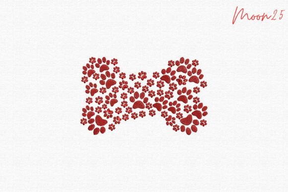 Paw Print Bone Filled Stitch Pattern