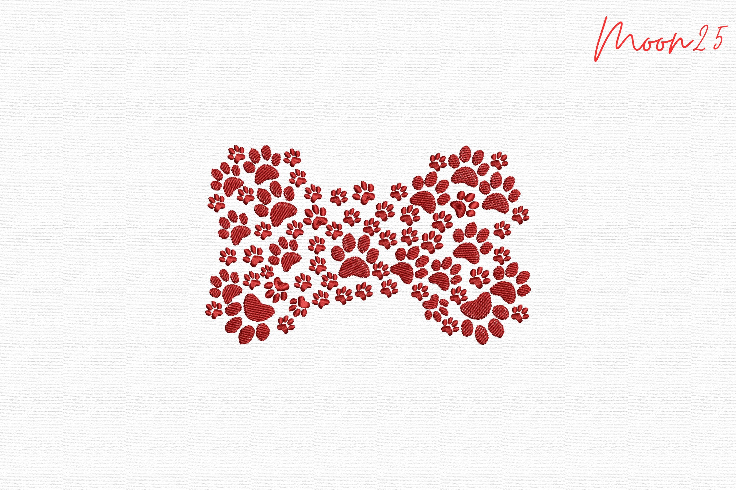 Paw Print Bone Filled Stitch Pattern