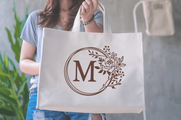 Rose Garden Circle Monogram Font PNG with transparent background - Preview 3