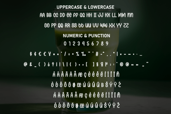 Smoothies Green Tea Font PNG with transparent background - Preview 6