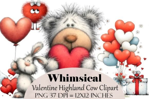 Whimsical Valentine's Day Clipart Graphic Illustrations By SmMedia