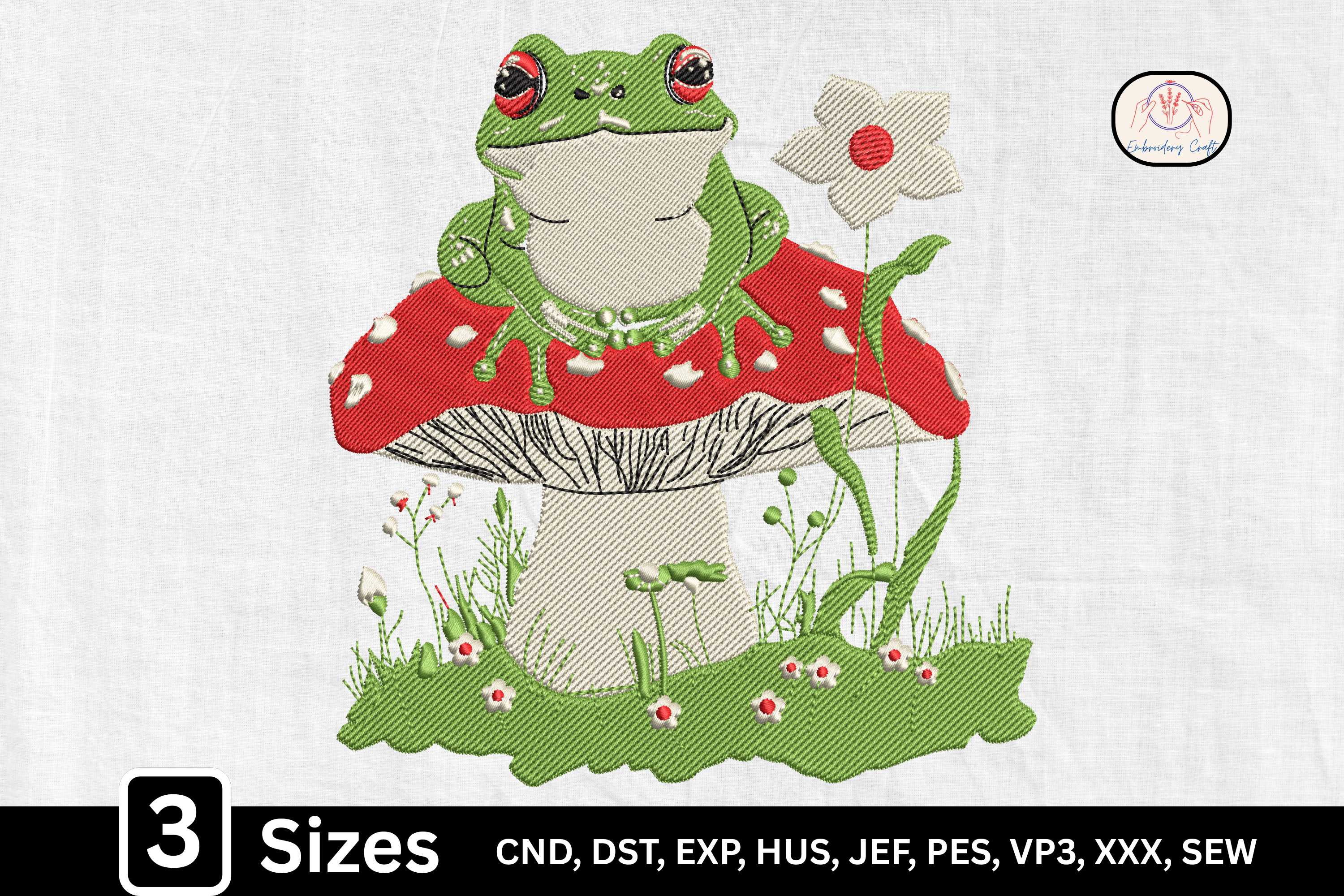 Whimsical Woodland Frog on Mushroom