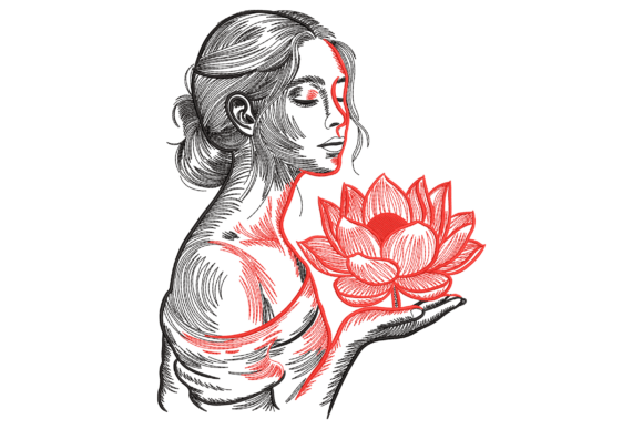 Woman with Lotus Flower