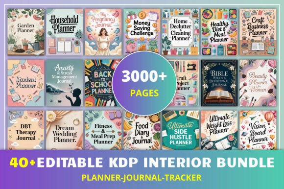 40+Editable KDP Interior Bundle Graphic by KDP GALLERY · Creative Fabrica