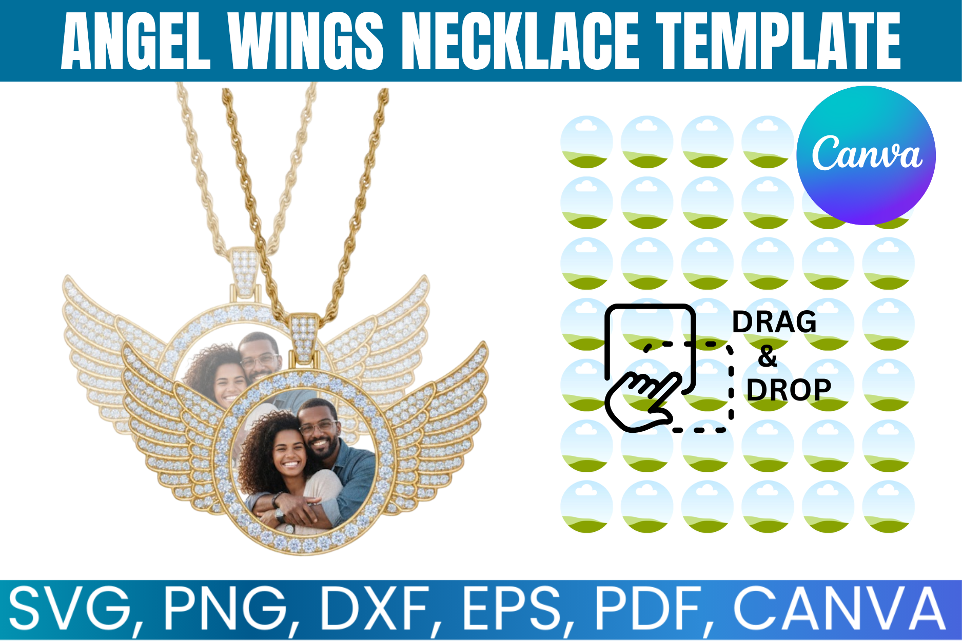 Angel Wings Necklace Canva Template