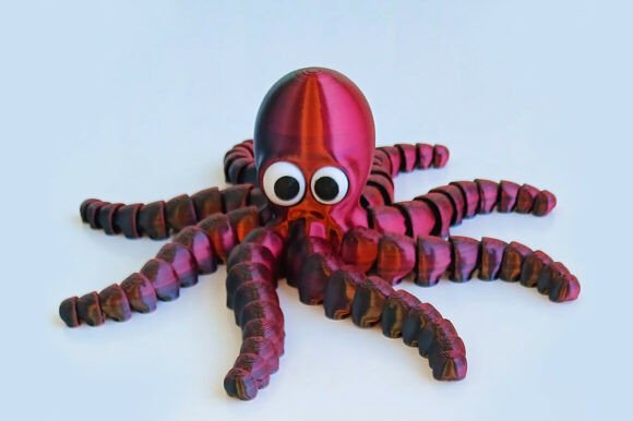 Articulated Octopus 3D Print Model | Flexible FDM Print-in-Place - Image 1
