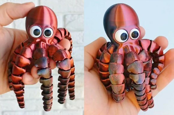 Articulated Octopus 3D Print Model | Flexible FDM Print-in-Place - Image 2