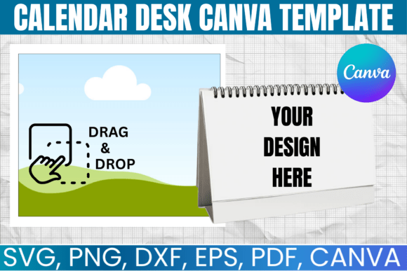Calendar Desk Template, Canva Frame