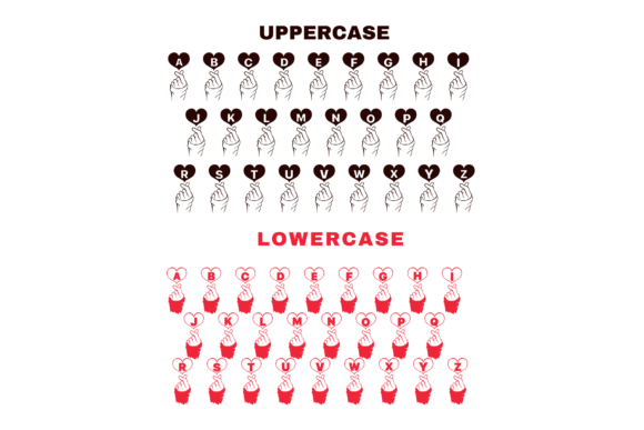 Finger Heart Alphabet Font font preview - 5
