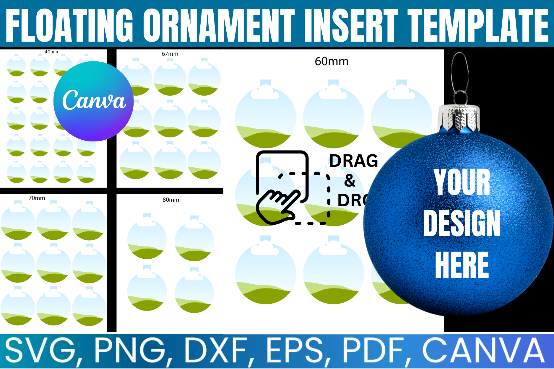 Floating Ornament Insert Template