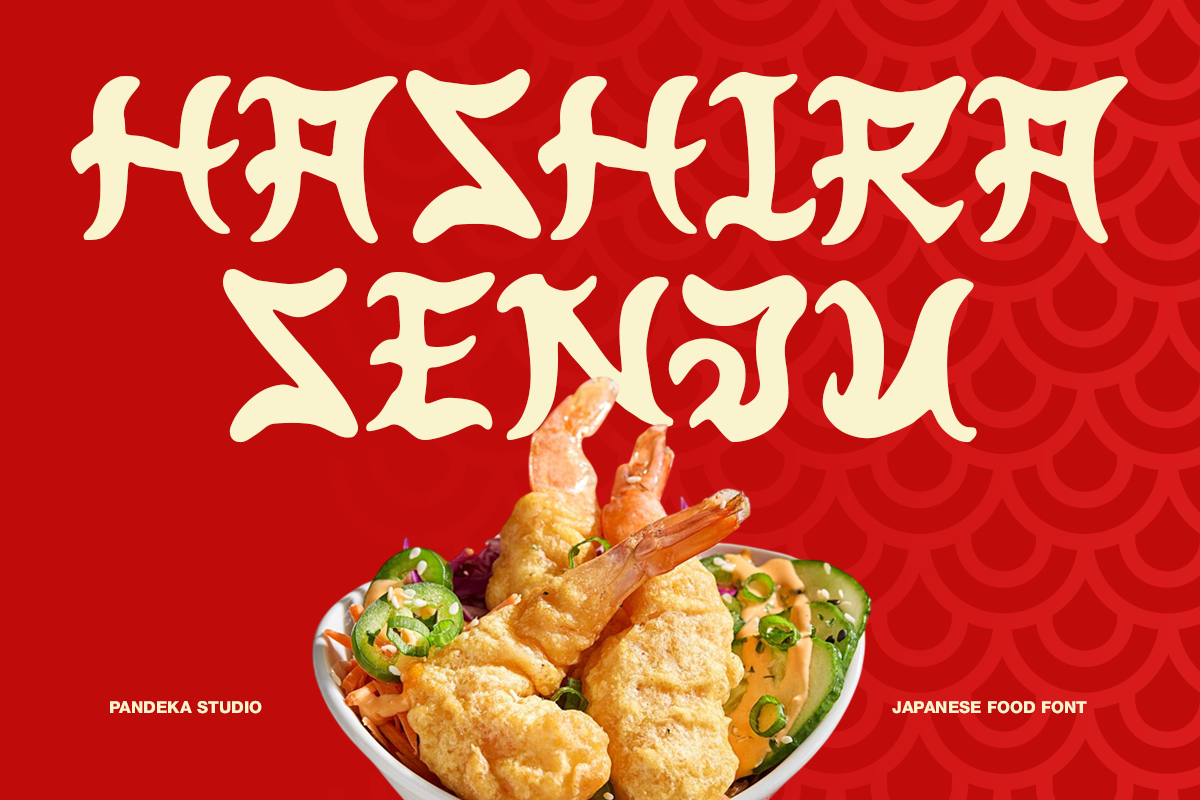 Hashira Senju preview, expressive Japanese calligraphy display font