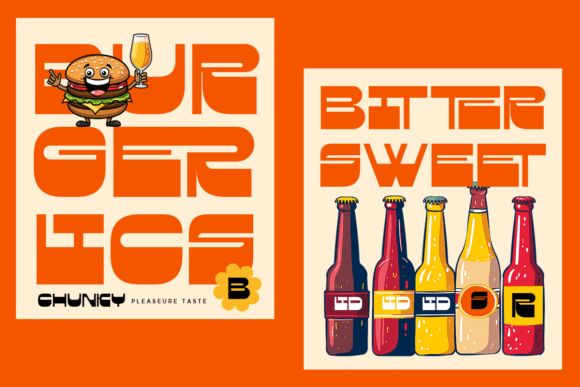 Krisle - Bold Chunky Typeface Font PNG with transparent background - Preview 4
