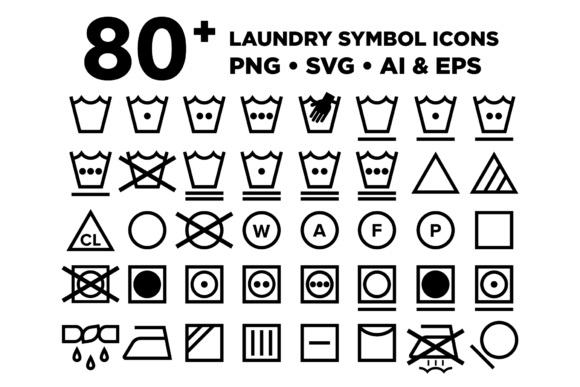 Laundry Care Symbol Icons Set Graphic Icons By Running With Foxes