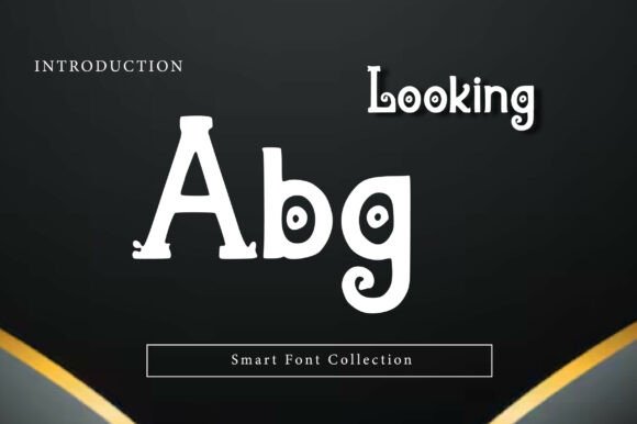 Looking Font PNG with transparent background - Preview 1