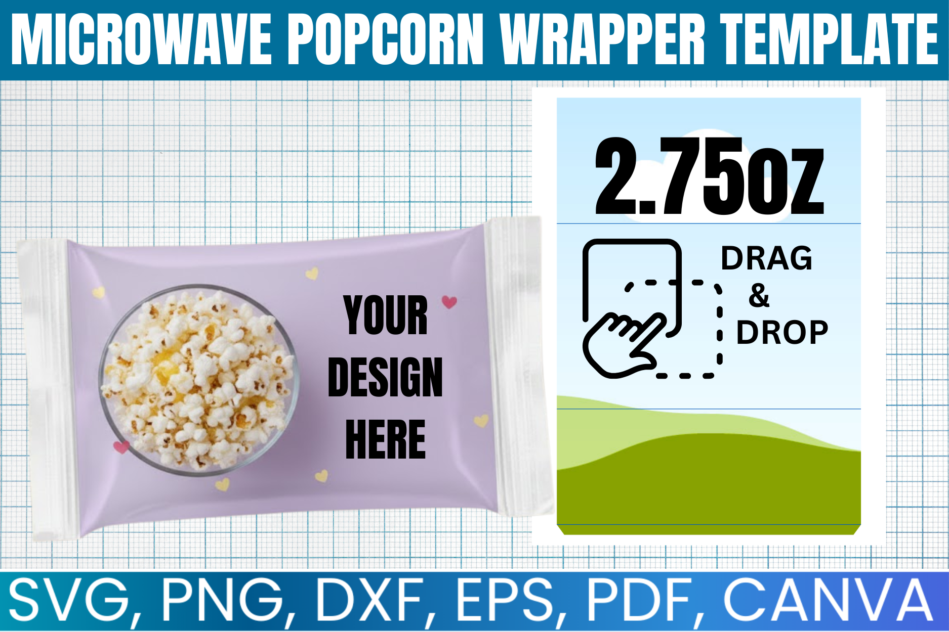 Microwave Popcorn Wrapper Template