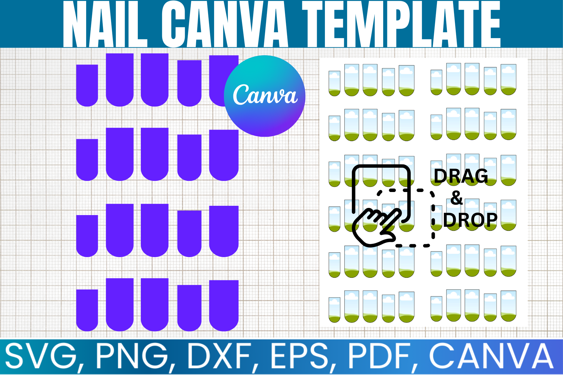 Nail Template, Printable Nail Design