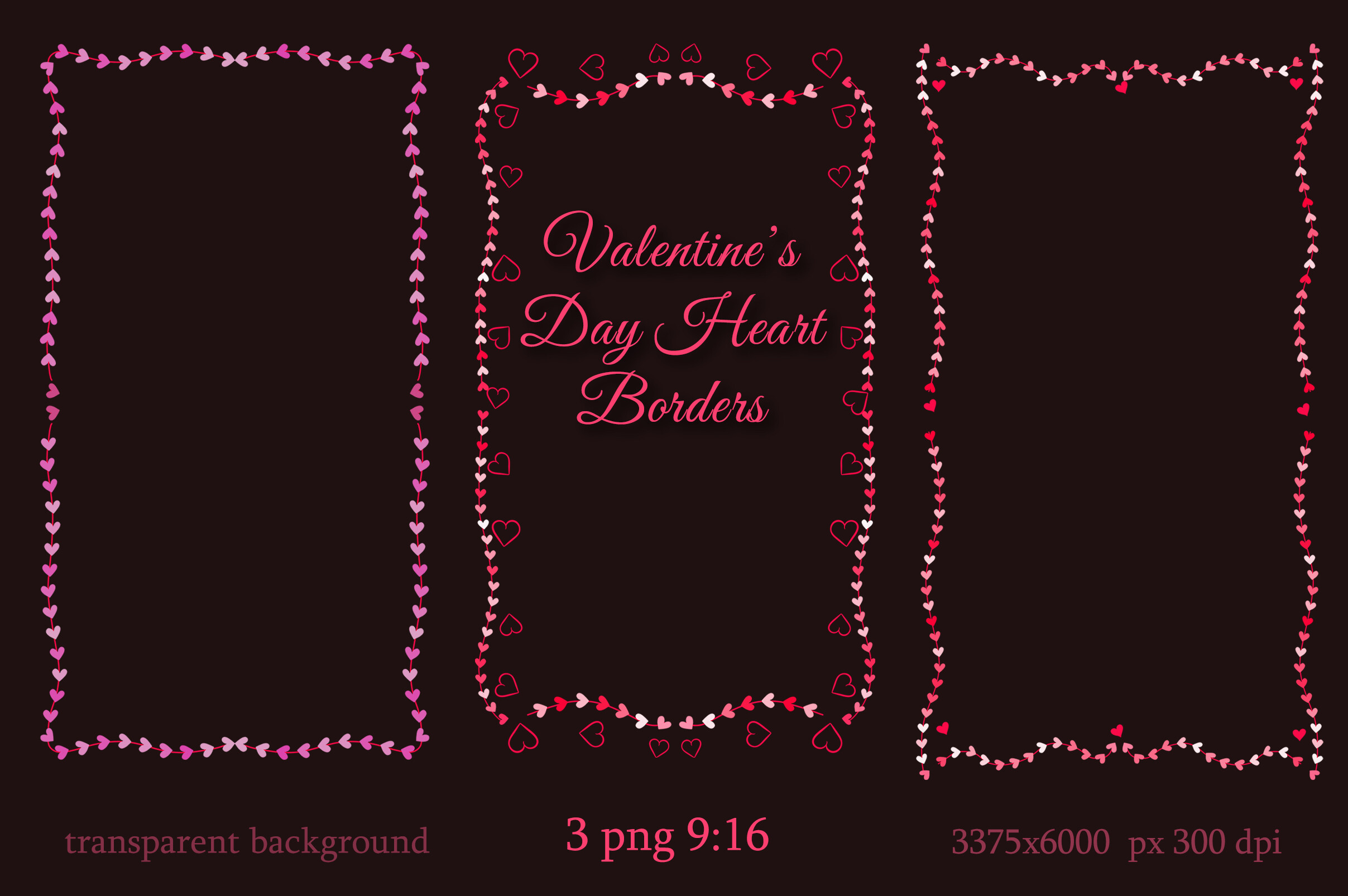 Pink & Red Love Frame Overlays
