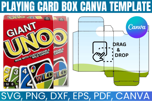 Playing Card Box Editable Canva Template