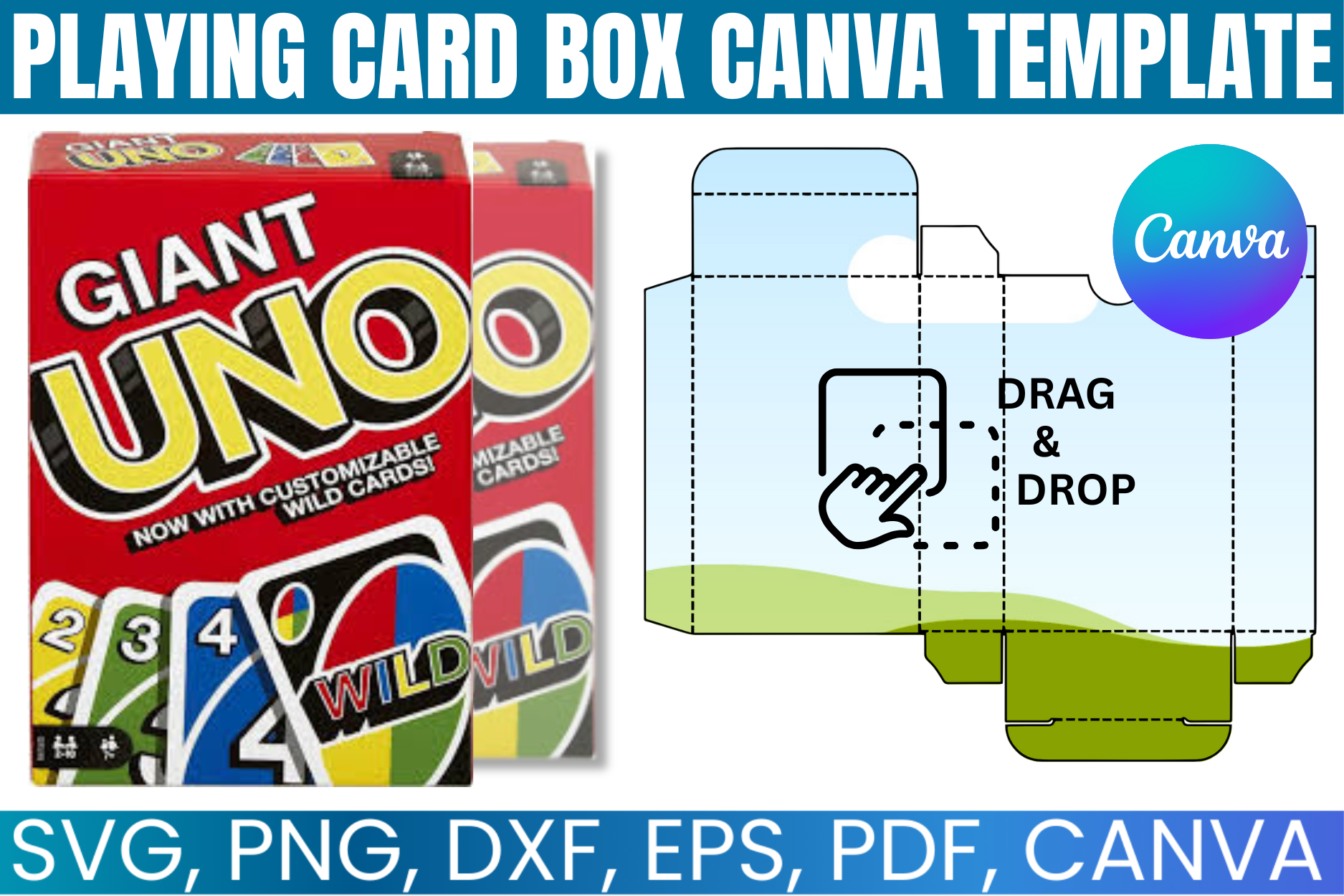 Playing Card Box Editable Canva Template