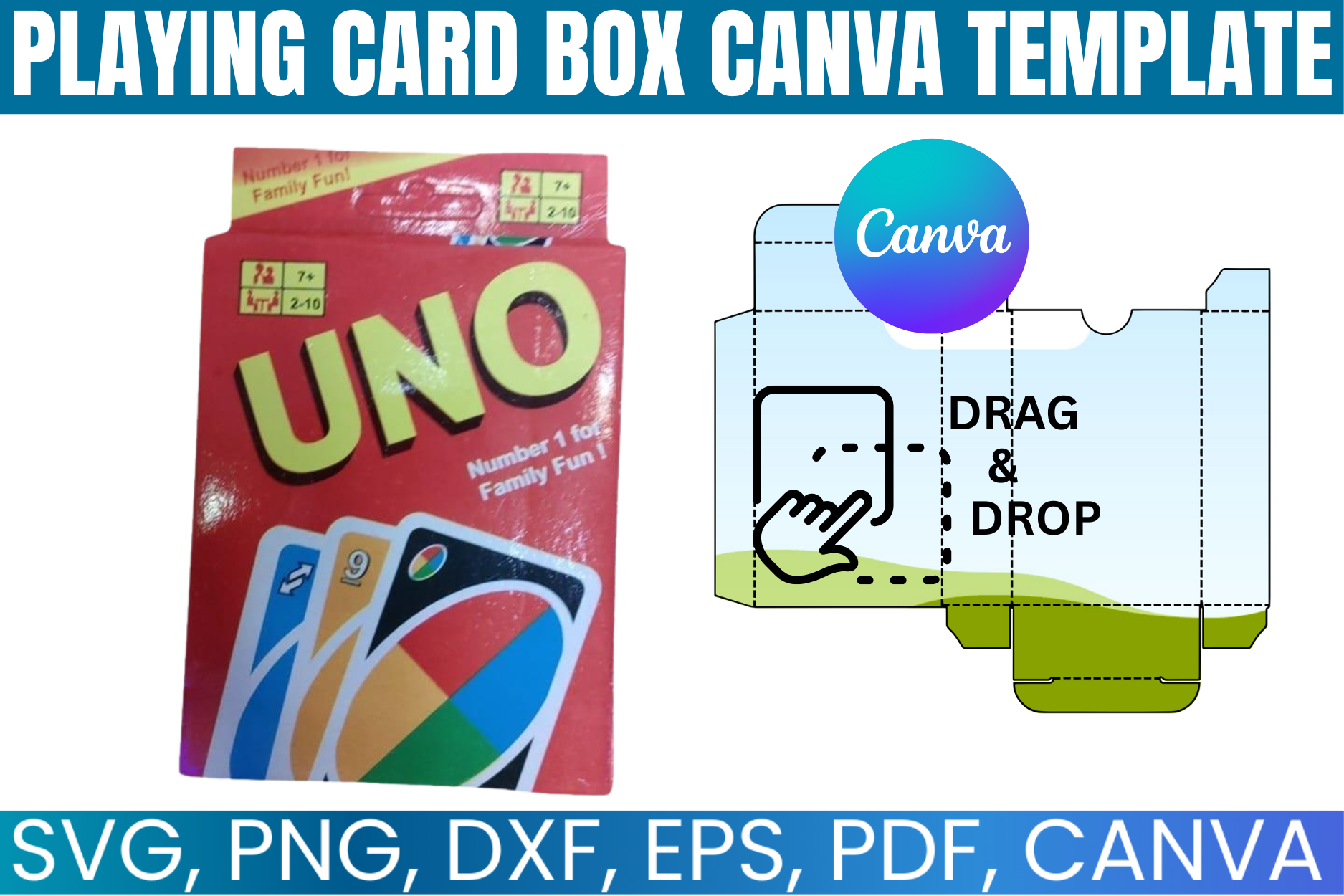 Playing Card Box Editable Canva Template