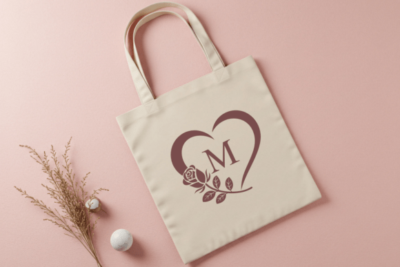 Rose Heart Monogram Font PNG with transparent background - Preview 2