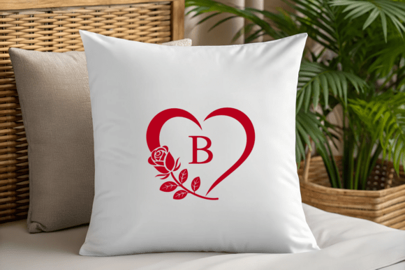 Rose Heart Monogram Font PNG with transparent background - Preview 3