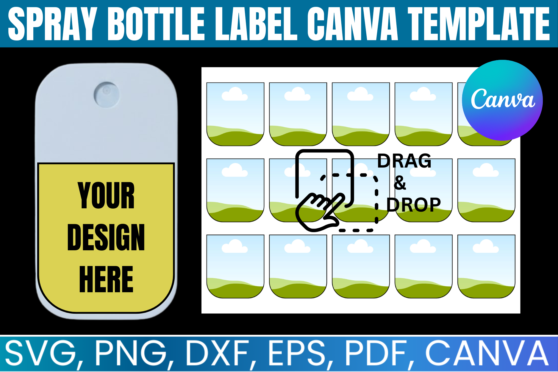 Spray Bottle Label Canva Template