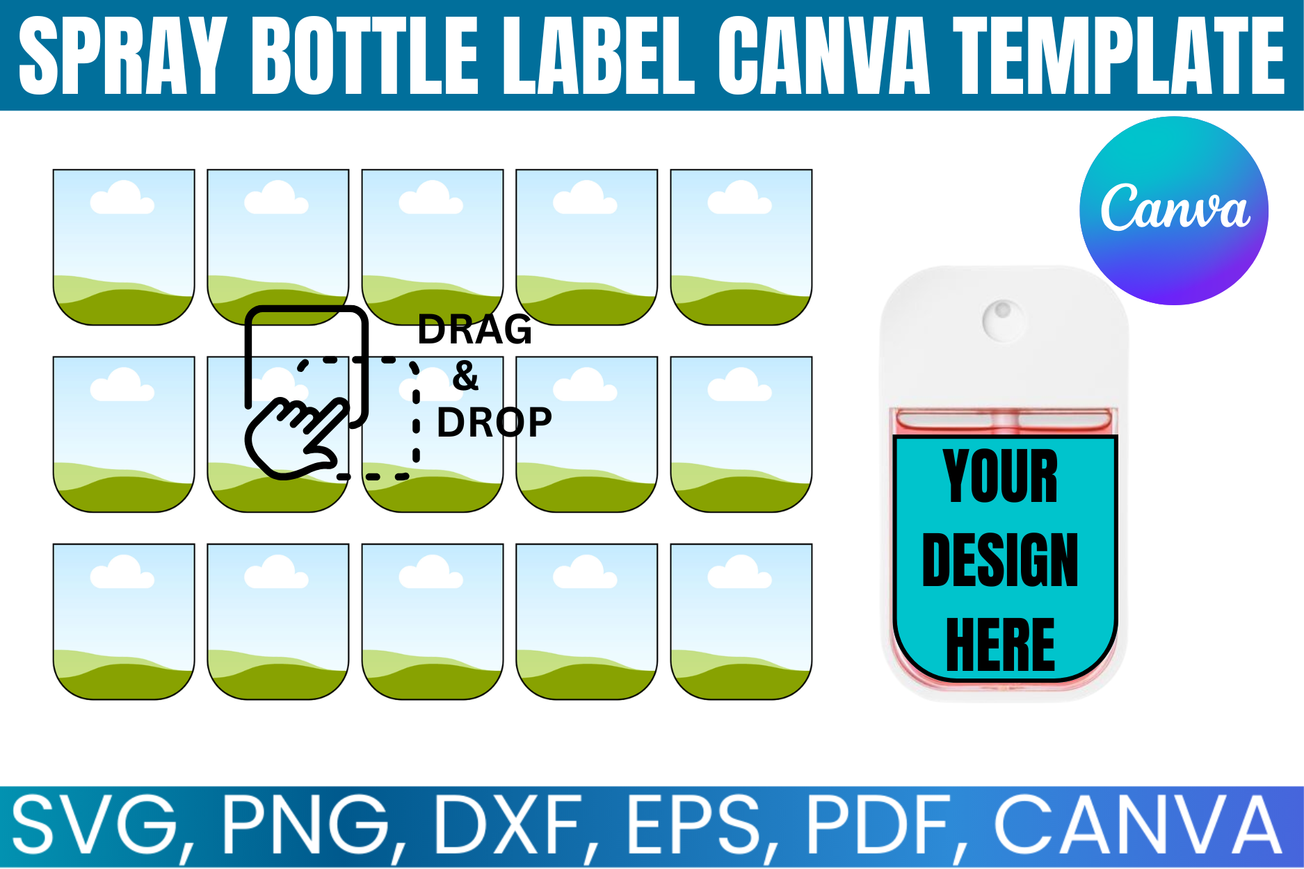 Spray Bottle Label Canva Template