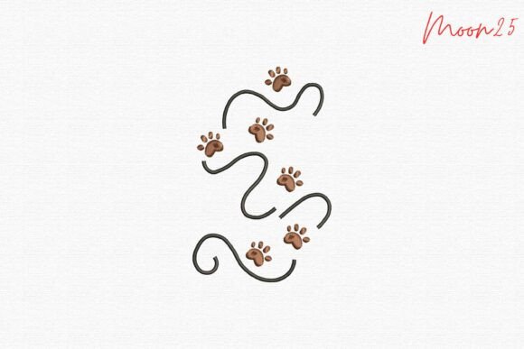 Swirl Paw Print Animal Love Stitch