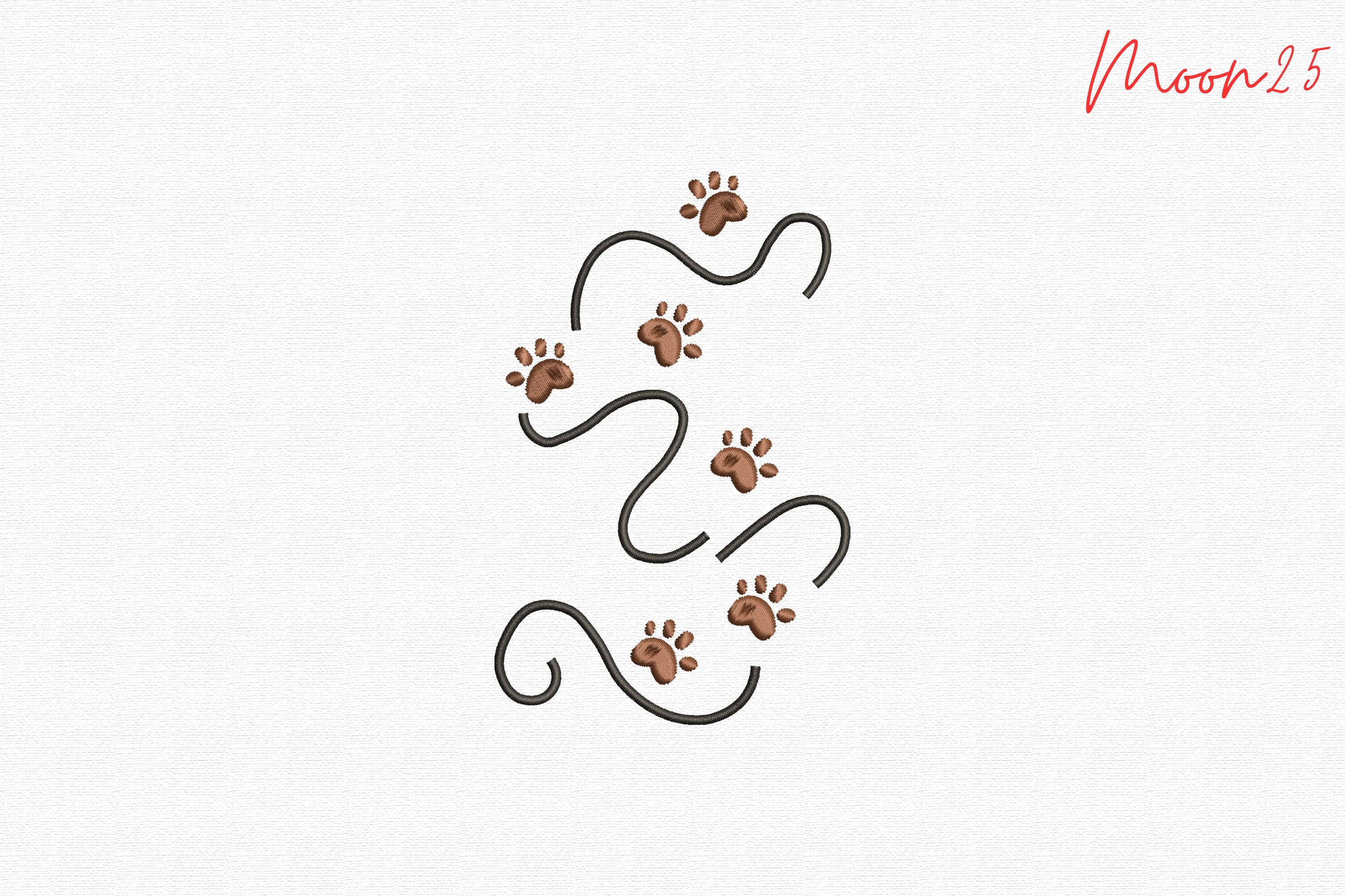 Swirl Paw Print Animal Love Stitch