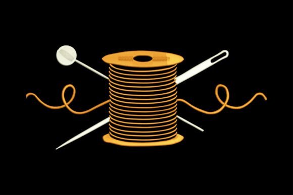Thread with Needle and a Straight Pin