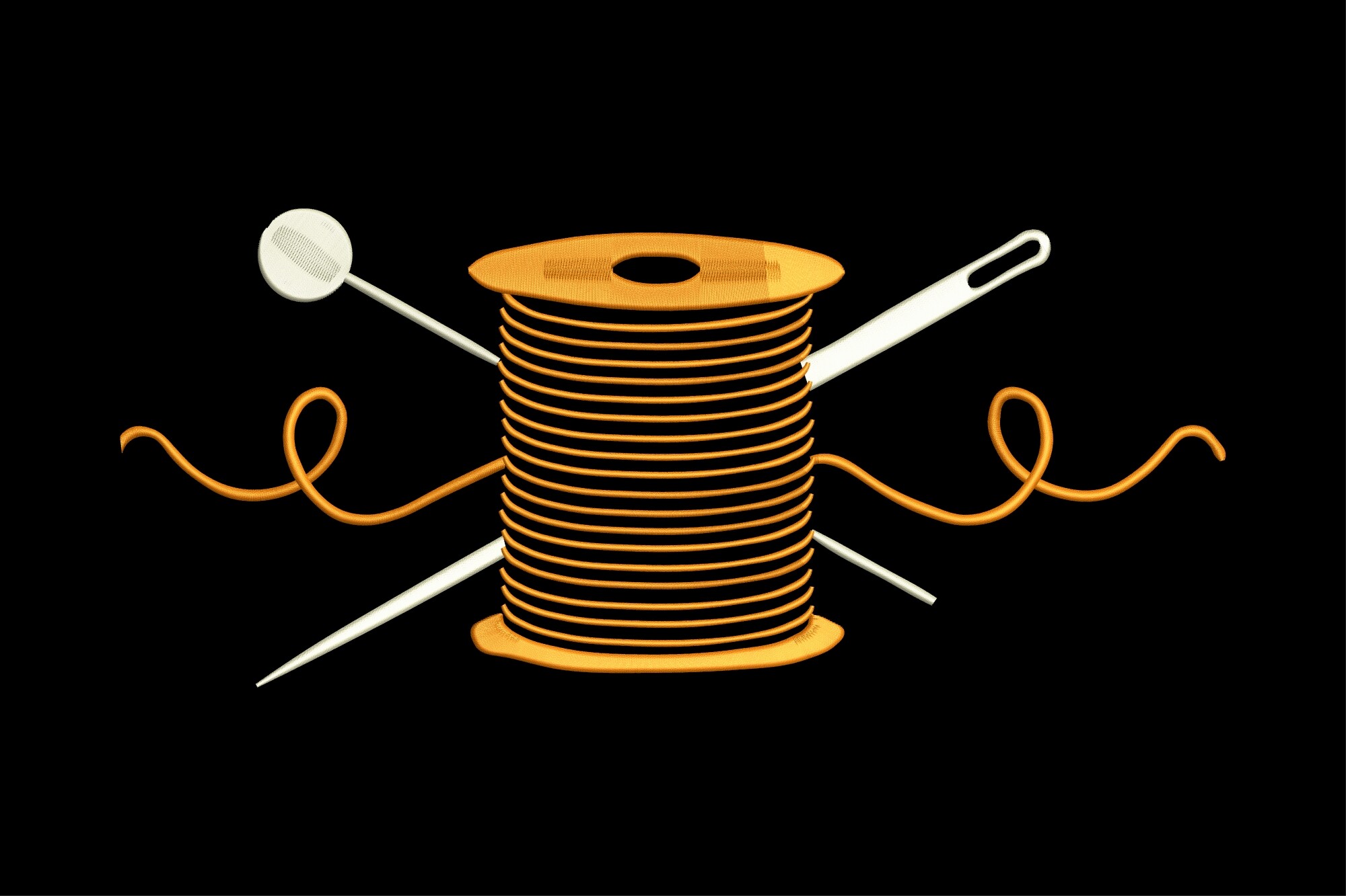 Thread with Needle and a Straight Pin
