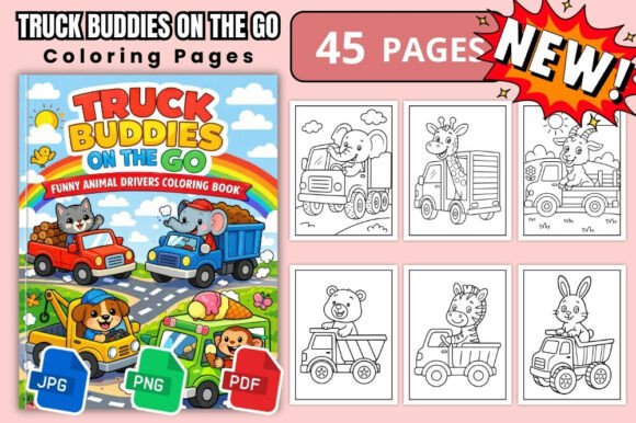 Truck Buddies on the Go Coloring Pages