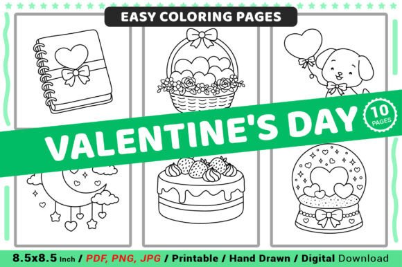 Valentine's Day Easy Coloring Pages