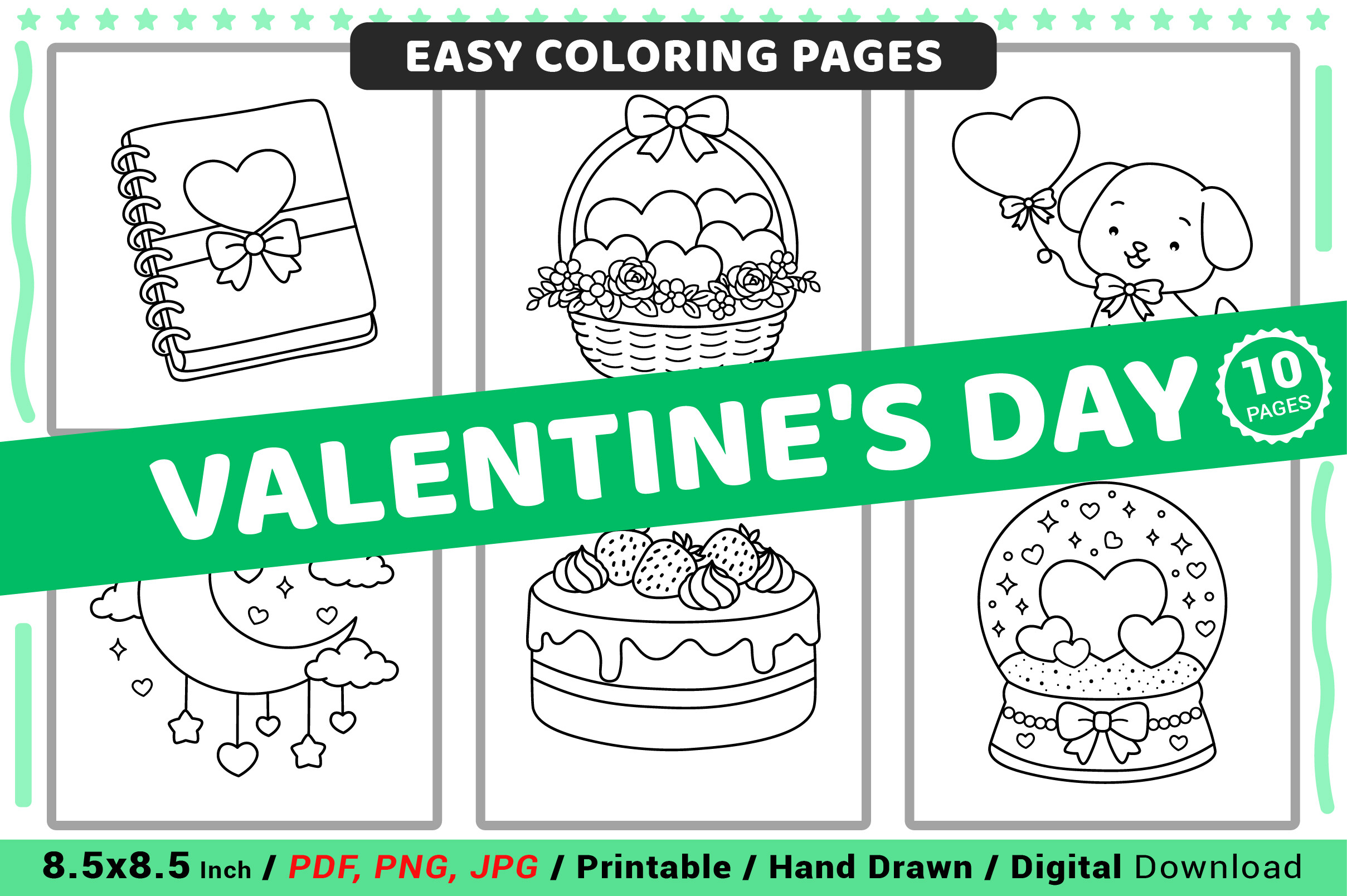 Valentine's Day Easy Coloring Pages