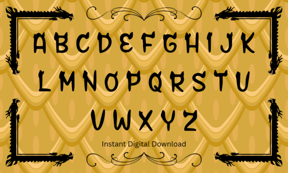 Dragon Horn Font PNG with transparent background - Preview 1