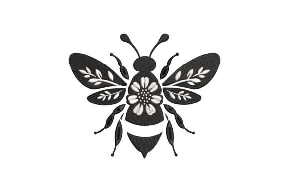 Floral Bee Silhouette