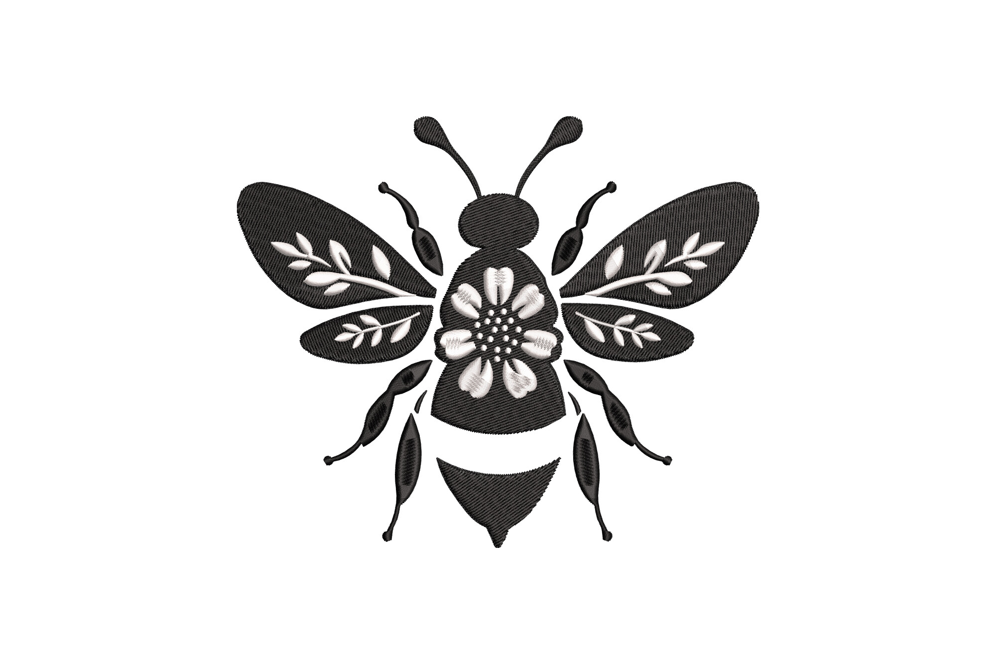 Floral Bee Silhouette